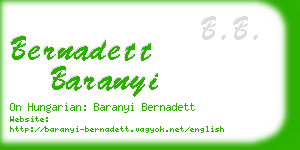 bernadett baranyi business card